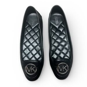 Michael Kors Black Lillie Leather Ballet Flats - Size 8